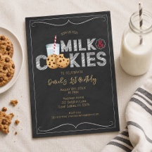 Convite de Aniversário Leite e Biscoitos – Sweet C
