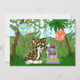 Convite de aniversário-leopardo-da-selva
