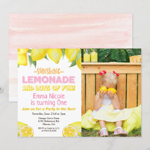 Convite de Aniversário Limonada Limão - QUALQUER I