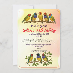 Convite de aniversário lindo com nota de RSVP