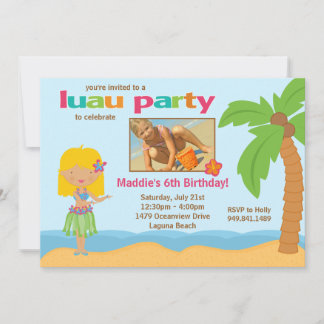 Convite de aniversário Luau