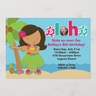Convite de aniversário Luau