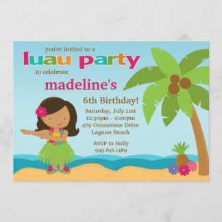 Convite de aniversário Luau