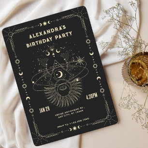 Convite de aniversário lunar arte mística celestia
