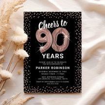 Convite de Aniversário Luxuoso de 90 anos em Doura