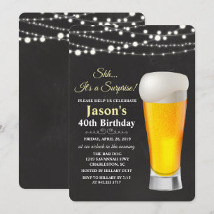 Convite de Aniversário Luzes de Cerveja para QUALQ