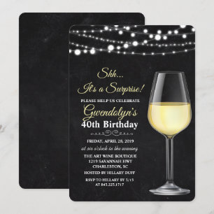 Convite de Aniversário Luzes de Corda de Vinho PAR