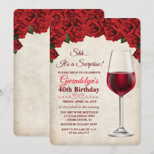 Convite de Aniversário Luzes de Corda de Vinho PAR
