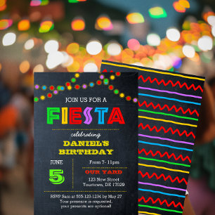 Convite de Aniversário Luzes de Fiesta