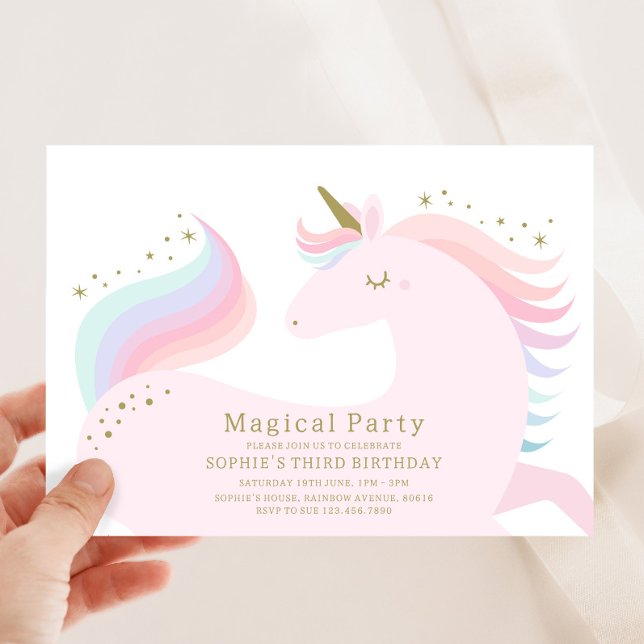Convite de aniversário Magical Unicorn (Criador carregado)
