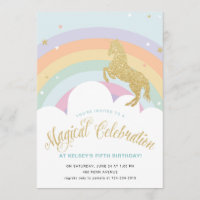 Convite de aniversário MAGICAL UNICORN