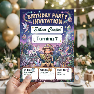 Convite de Aniversário Mapa do Tesouro Personalizá