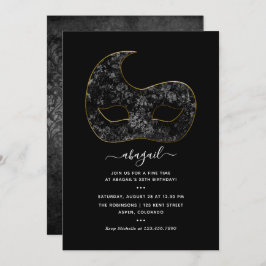 Convite de aniversário Mardi Gras