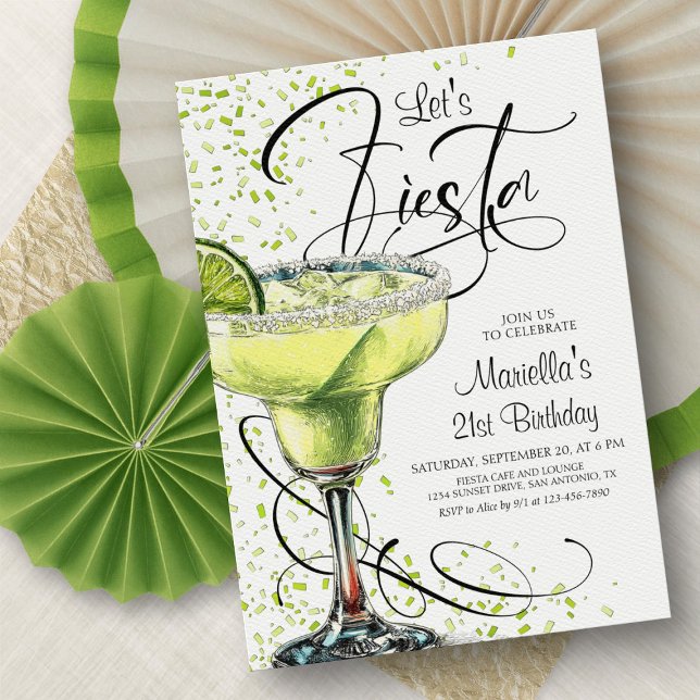Convite de Aniversário Margarita Fiesta (Criador carregado)