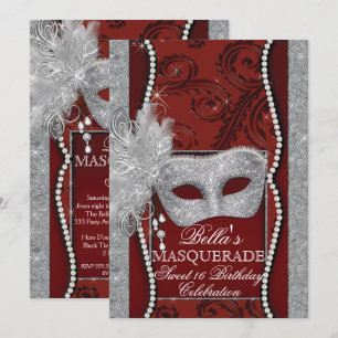 Convite de aniversário Mascarada de Mardi Gras