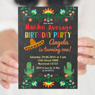 Convite de aniversário médio do Nacho com foto