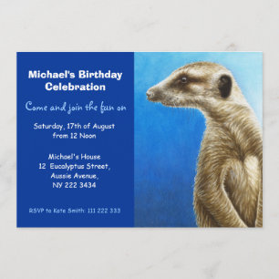 Convite de aniversário Meerkat
