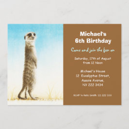 Convite de aniversário Meerkat