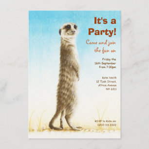 Convite de aniversário Meerkat