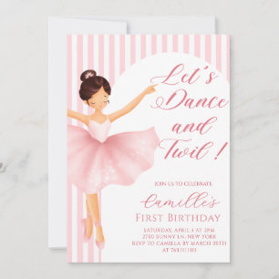 Convite de Aniversário Menina Bailarina de Saia Ro