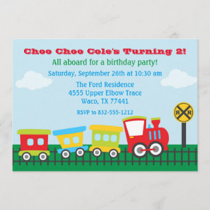 Convite de aniversário-Menino - Choo Choo Train