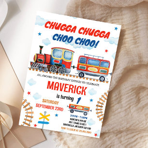 Convite de Aniversário Menino Trem Chugga Cho Cria
