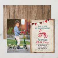 Convite de Aniversário Menino Triciclo Vintage Rús
