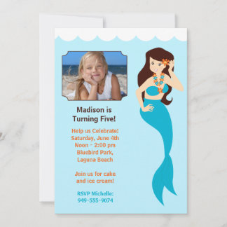 Convite de aniversário Mermaid