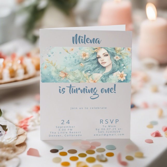 Convite de aniversário Mermaid (Criador carregado)