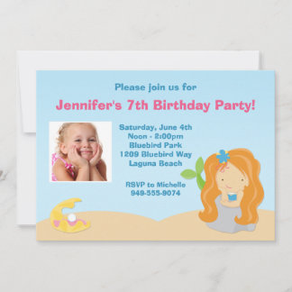 Convite de aniversário Mermaid