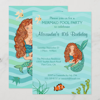 Convite de aniversário Mermaid & Mercat