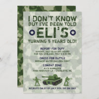 Convite de aniversário Militar