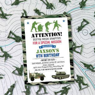 Convite de Aniversário Militar para QUALQUER IDADE