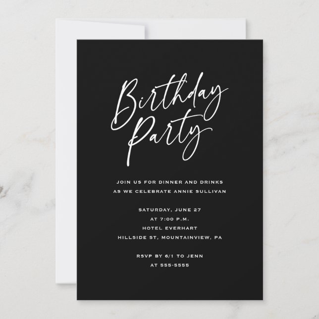 Convite de Aniversário Minimalista (Frente)