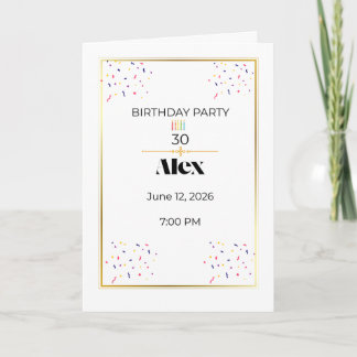 Convite de Aniversário Minimalista com Velas | Ele
