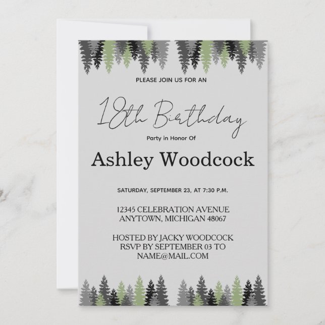 Convite de Aniversário Minimalista Elegante (Frente)