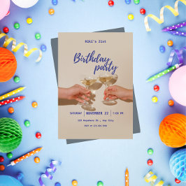 Convite de Aniversário Minimalista Moderno 