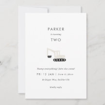 Convite de Aniversário Mínimo do Partido da Constr