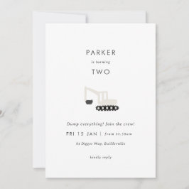 Convite de Aniversário Mínimo do Partido da Constr