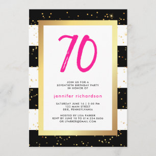 Convite de aniversário moderno do 70 dos confetes