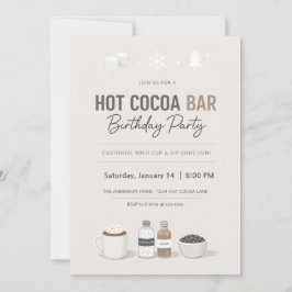Convite de Aniversário Moderno para Bar de Cacau Q