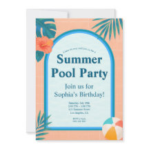 Convite de Aniversário Moderno para Festa de Pisci