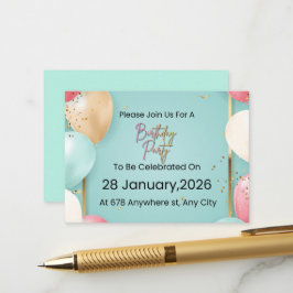 Convite de Aniversário Moderno || Personalizável