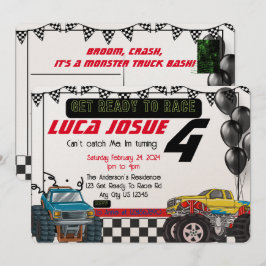 Convite de aniversário Monster Truck