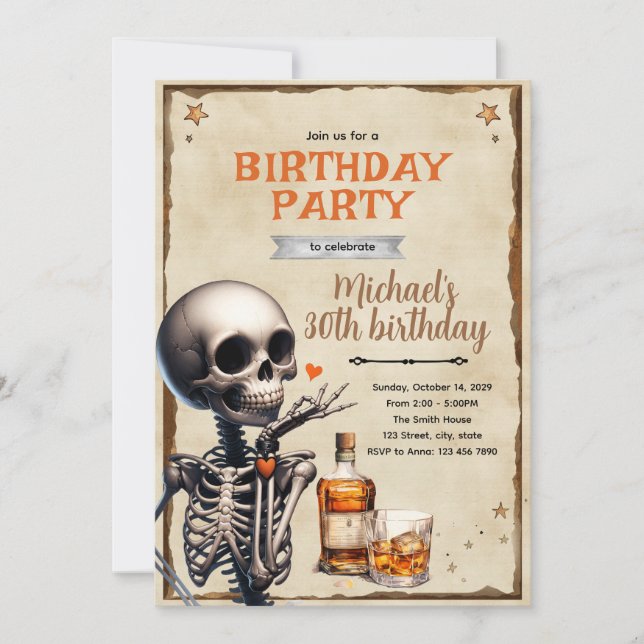 Convite de Aniversário Morte aos Meus Vinte (Frente)