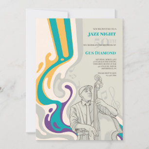 Convite De Aniversário Musical De Ondas De Bass