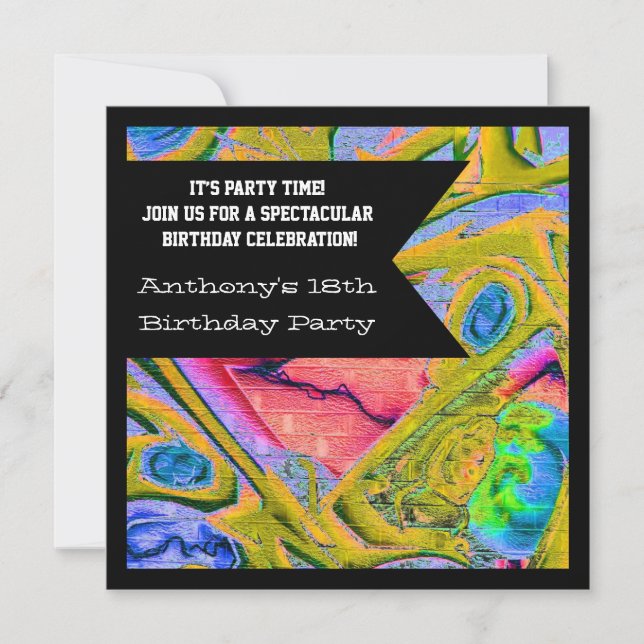 Convite de Aniversário na Web do Grafite (Frente)