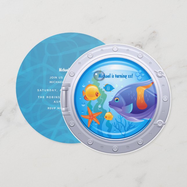 Convite de aniversário náutico (Frente/Verso)