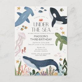 Convite de Aniversário Neutro Sob o Mar