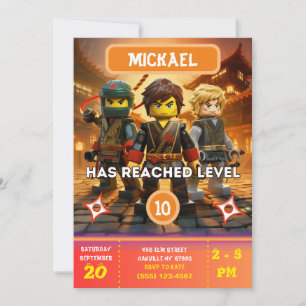 Convite de aniversário Ninja
